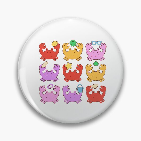 Item preview, Crab Sticker Pack - Nine Crabs With Beach Finds designed and sold by BysonDesigns.