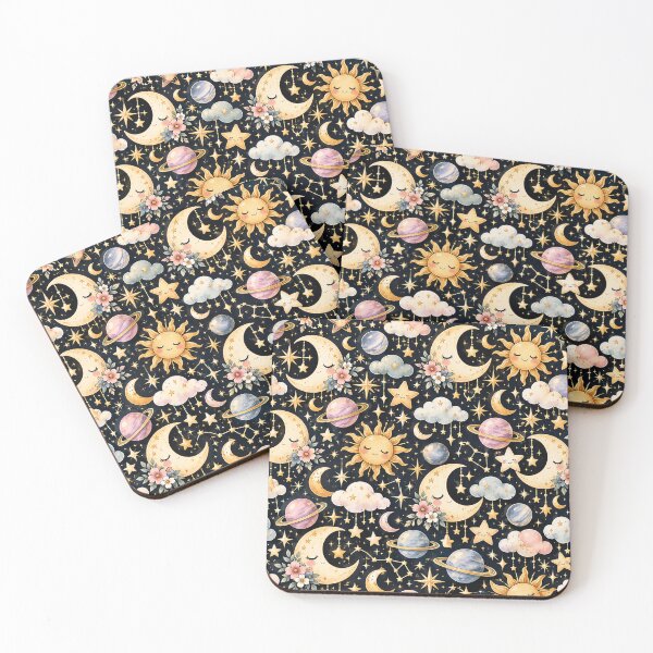 Item preview, Celestial Moon & Stars Pattern – Kawaii Celestial Night Sky Aesthetic designed and sold by RJACreative.