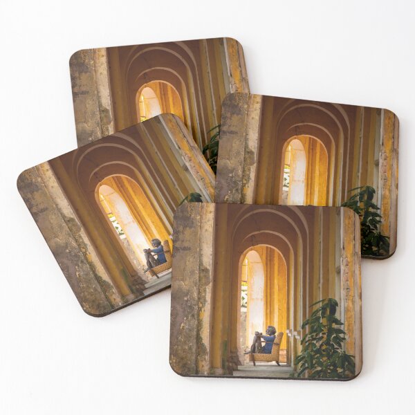 Item preview, Person Sitting In Armchair Inside Arched Hallway designed and sold by Mylieton.