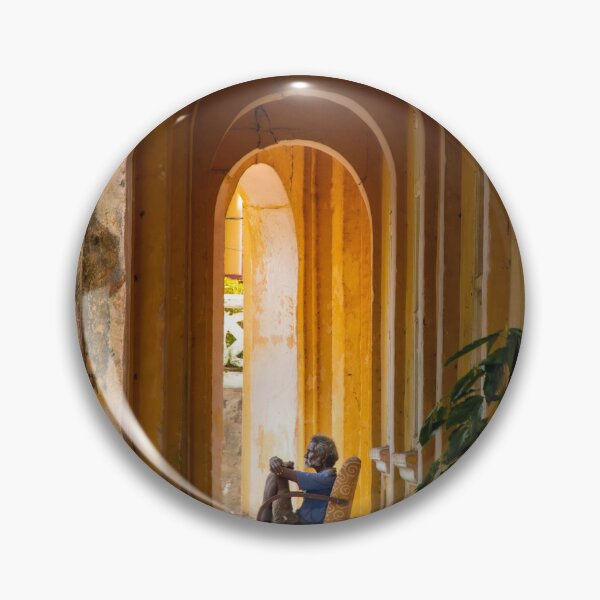 Item preview, Person Sitting In Armchair Inside Arched Hallway designed and sold by Mylieton.