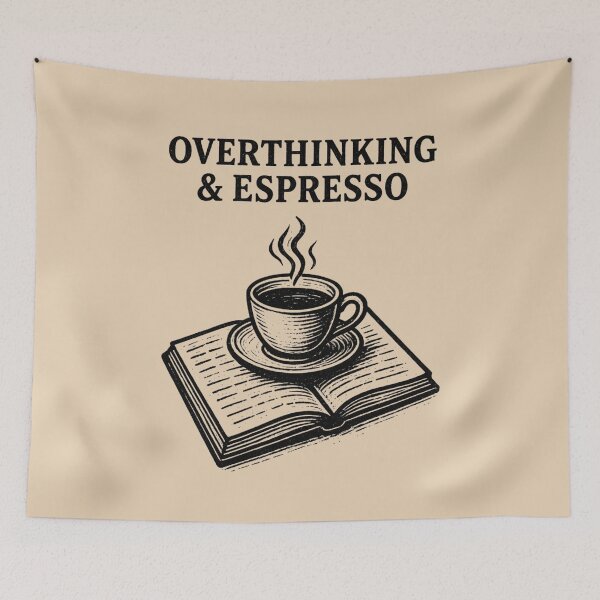 Item preview, Overthinking & Espresso – Poetcore Coffee and Literary Aesthetic designed and sold by Ivy-Triggs.