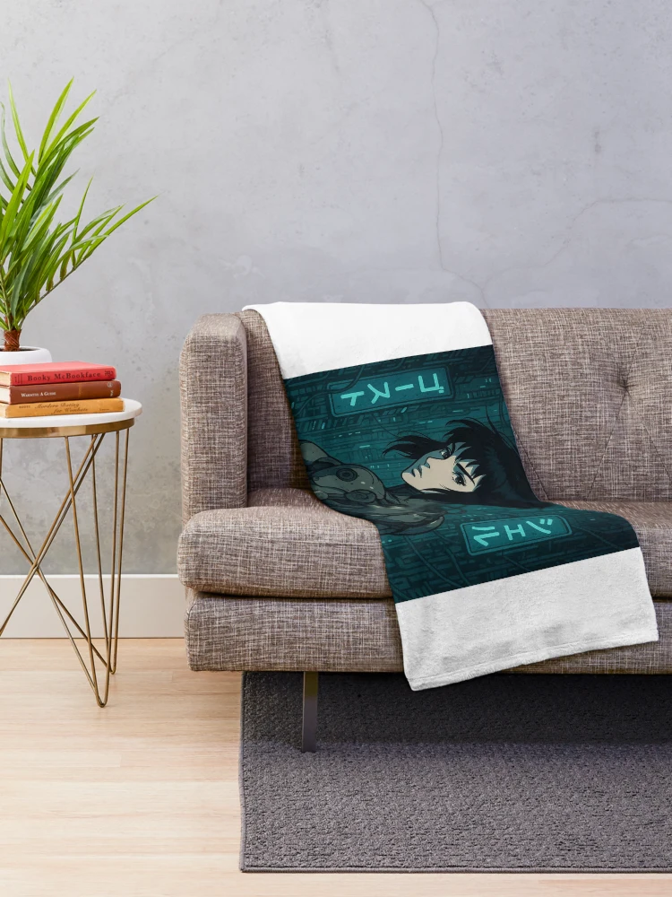 Thumbnail 2 of 6, Throw Blanket, Ghost In The Shell designed and sold by WhimsySpore.