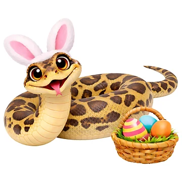 Artwork thumbnail, Cheerful Carpet Python Easter by Sillytoe