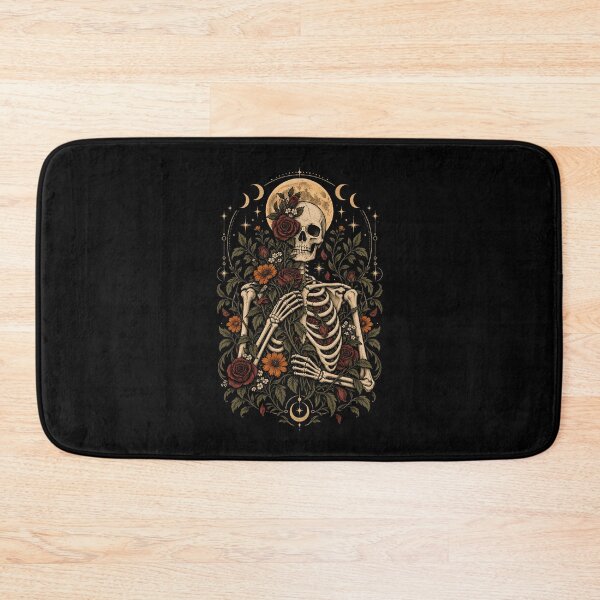 Item preview, Gothic Floral Skeleton Under a Golden Moon designed and sold by VioletNance.