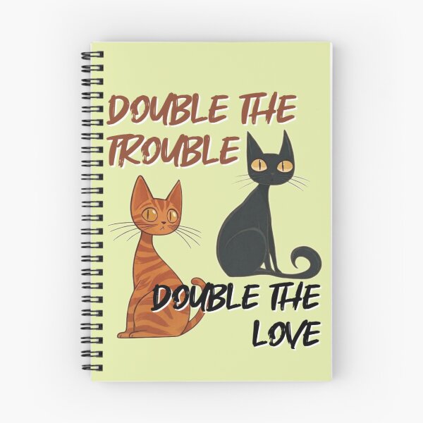 Aperçu de l'œuvre Deux fois plus de problèmes, deux fois plus d'amour ! Design de chat amusant créée et vendue par UUniqueIImprint.
