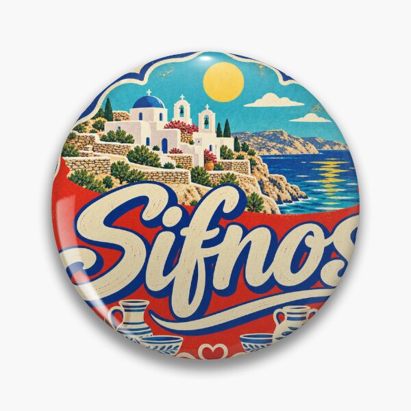 Item preview, Sifnos Greece Travel Souvenir Painted Mediterranean Sign designed and sold by VisualArtsOasis.