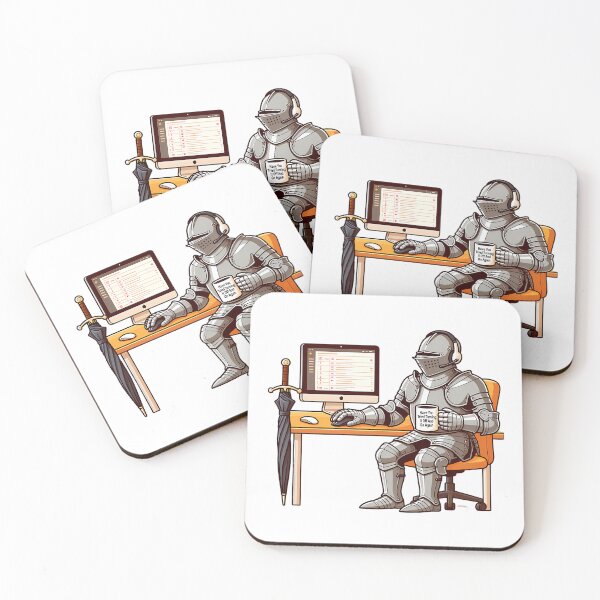 Artikelvorschau, Ritter arbeitet im IT-Helpdesk – Humor entworfen und verkauft von Shop of Wonders.