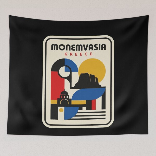 Item preview, Retro Monemvasia Bauhaus Geometric Skyline designed and sold by k3rstman1.