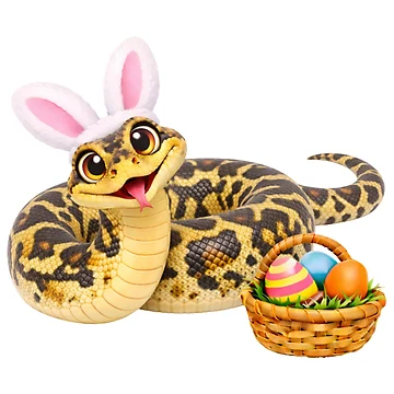 Artwork thumbnail, Happy Diamond Python Easter by Sillytoe