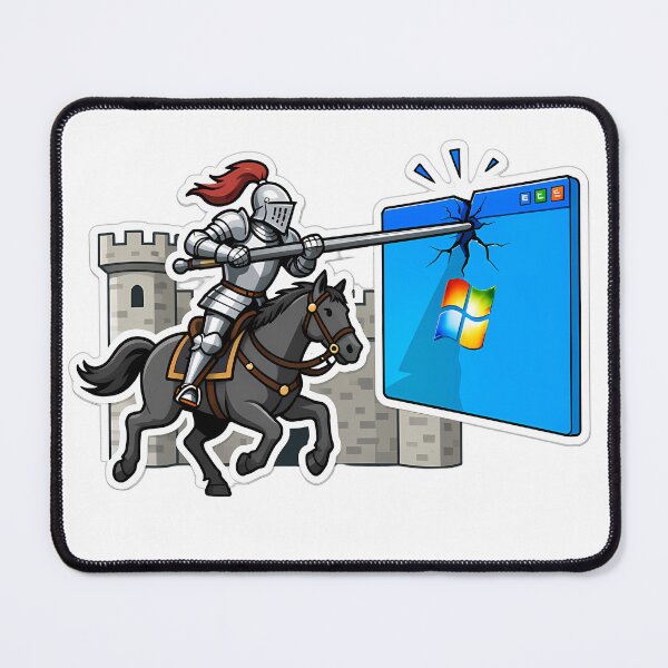 Item preview, Knight Jousting Blue Screen Of Death designed and sold by Shop of Wonders.
