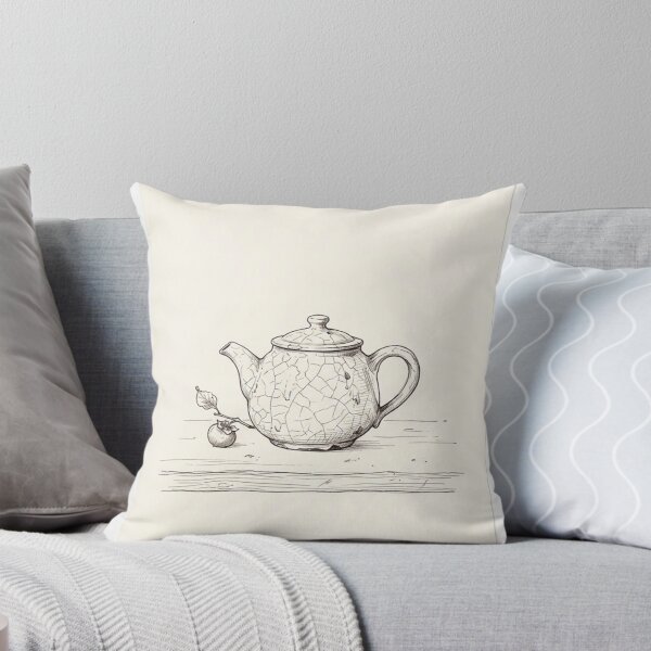 Item preview, Cracked Glaze Teapot Study | Wabi-Sabi Minimalist Print designed and sold by Zaramodo.