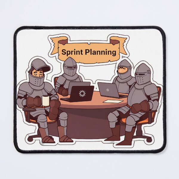 Item preview, Knights Sprint Planning Meeting Humor designed and sold by Shop of Wonders.