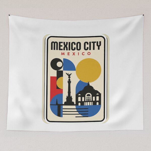 Item preview, Retro Mexico City Bauhaus Geometric Skyline designed and sold by k3rstman1.