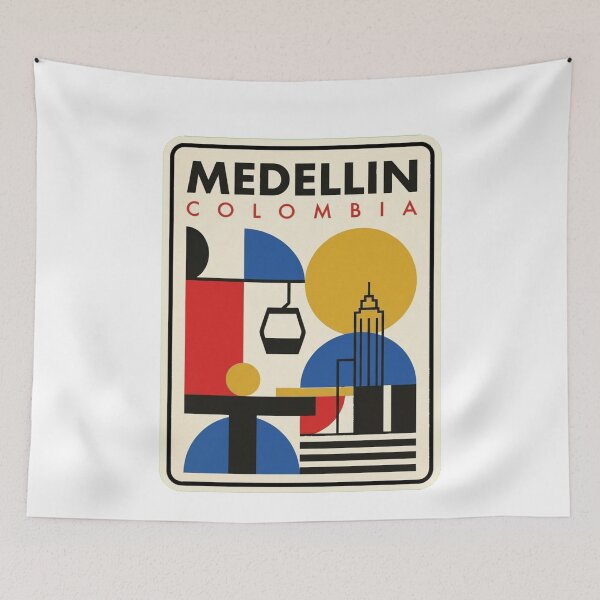 Item preview, Horizonte geométrico retro de Medellín estilo Bauhaus designed and sold by k3rstman1.
