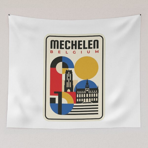 Item preview, Retro Mechelen Bauhaus Geometric Skyline designed and sold by k3rstman1.