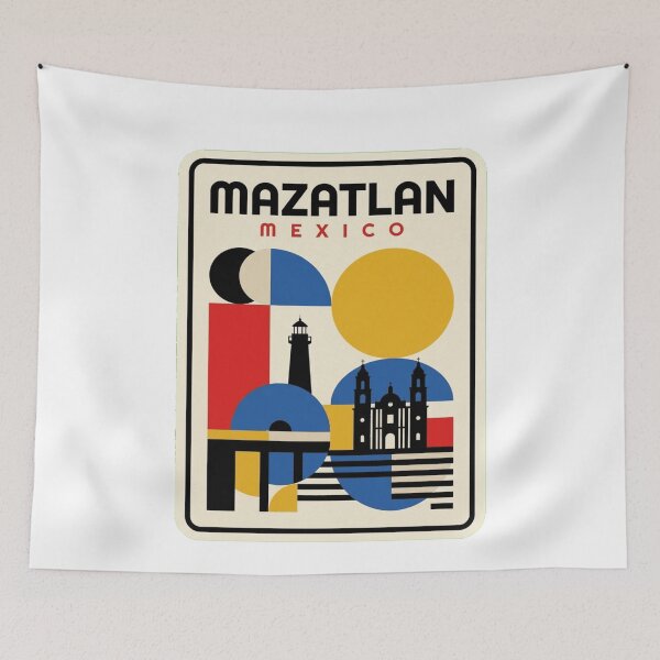 Item preview, Retro Mazatlan Bauhaus Geometric Skyline designed and sold by k3rstman1.