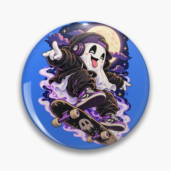 Item preview, Cute Ghost Skateboarder Neon Streetwear designed and sold by SHRETAM CO..