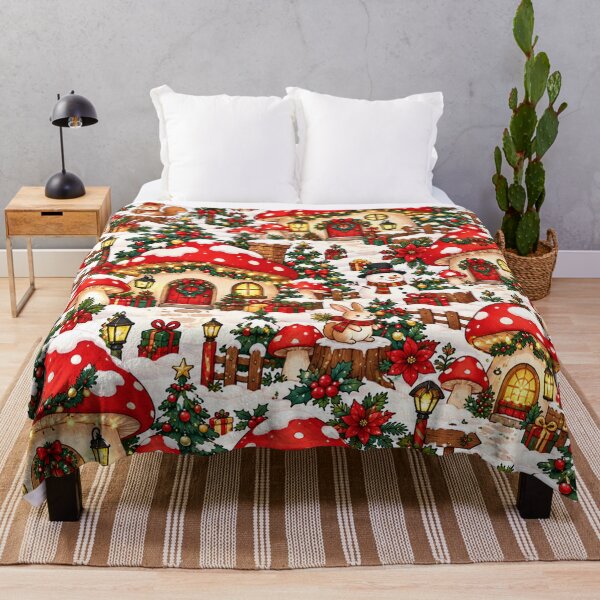 Item preview, Patrón de pueblo de setas navideñas: un adorable bosque festivo de estilo cottagecore. designed and sold by RJACreative.