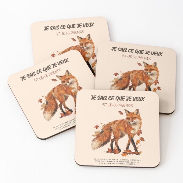Item preview, Autumn Fox French Quote Watercolor Vintage Editorial Art designed and sold by KaBaRen.