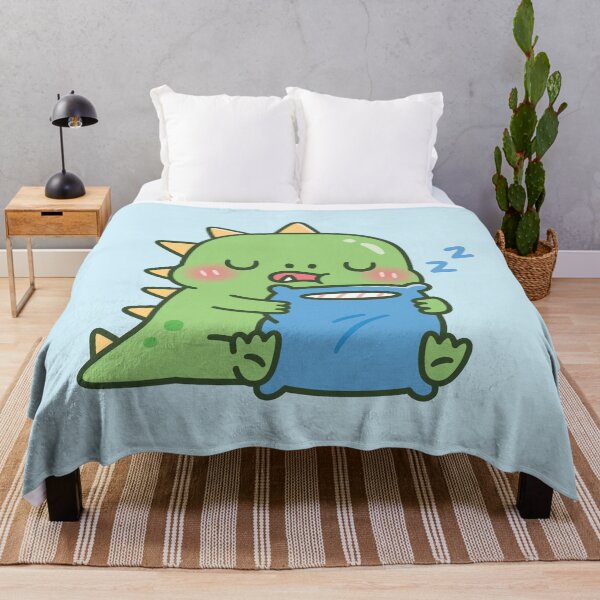 Artikelvorschau, Niedliches, schlafendes Dinosaurier-Kuschelkissen entworfen und verkauft von rustydoodle.