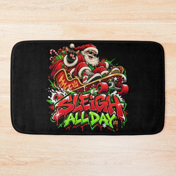 Item preview, Sleigh All Day - Santa Skate Christmas Streetwear designed and sold by Visual Dept..
