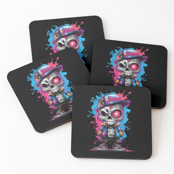 Item preview, Cool Graffiti Urban Skull Art with Neon Colors designed and sold by markymaarty.