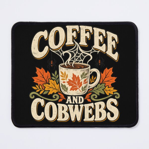 Artikelvorschau, Coffee and Cobwebs Spooky Fall Coffee Lover entworfen und verkauft von DreamLayerStudio.
