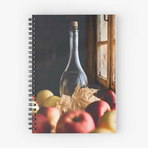 Item preview, Clear Glass Bottle With Autumn Leaves And Red Apples On Window Sill designed and sold by Hiltonaw.