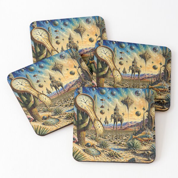 Item preview, Surreal Desert Landscape Melting Clocks Dali Inspired Wall Art designed and sold by Beyond The Canvas.
