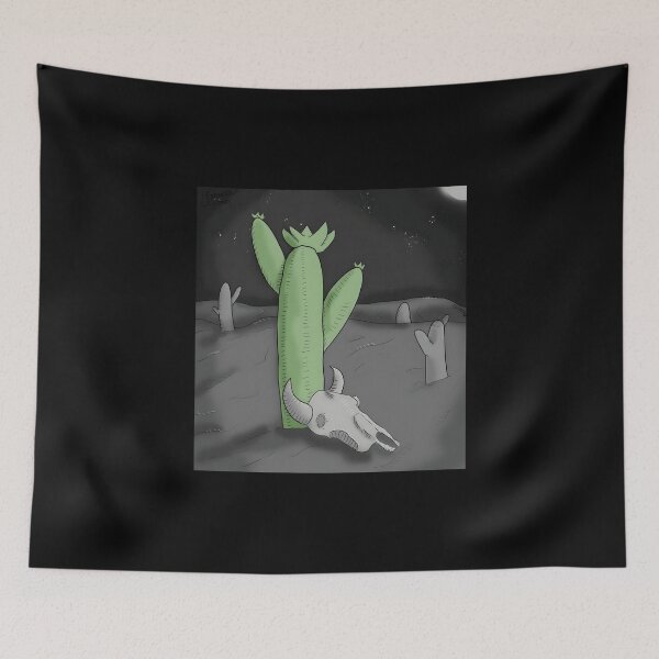 Aperçu de l'œuvre Art du cactus et du crâne du désert créée et vendue par Catsi-Nook-Art.
