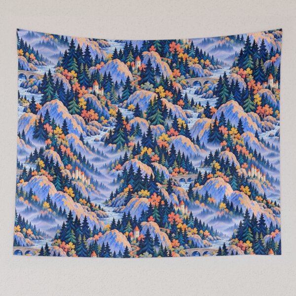 Item preview, Fairytale Mountain Kingdom – Castles, Rivers and Enchanted Forest designed and sold by Bodique.