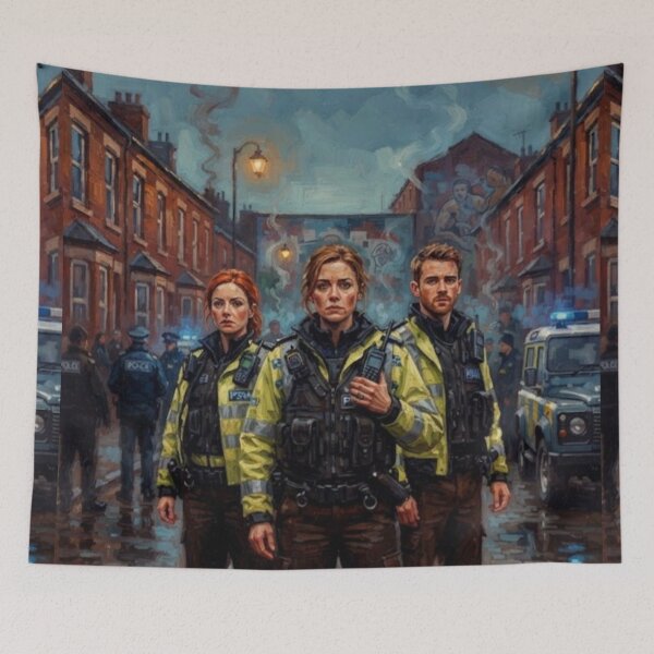 Item preview, Blue Lights Police Drama Fine Art Tribute designed and sold by Art's Diner.