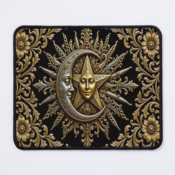 Item preview, Golden Star and Crescent Moon II - Ornate Waning Celestial Crest designed and sold by Breezes-of-Ida.