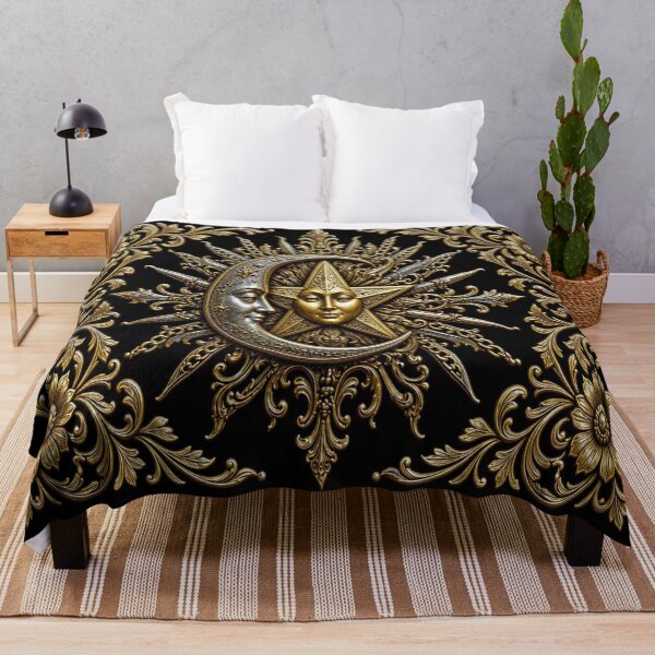 Item preview, Golden Star and Crescent Moon II - Ornate Waning Celestial Crest designed and sold by Breezes-of-Ida.