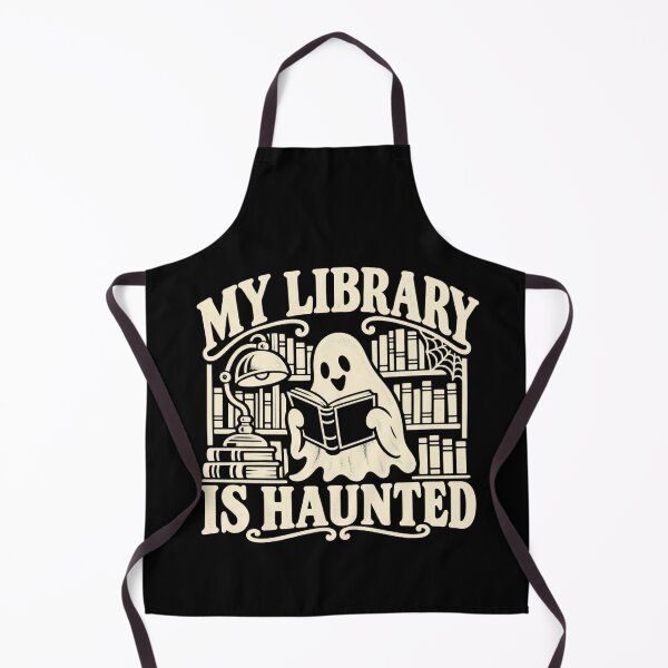 Aperçu de l'œuvre My Library Is Haunted Spooky Librarian Book Lover créée et vendue par DreamLayerStudio.