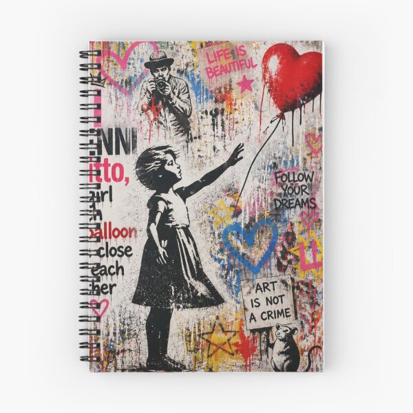 Item preview, Street Art Mural Collage - Banksy Style Girl with Red Balloon Pop Art designed and sold by GrinGalore.