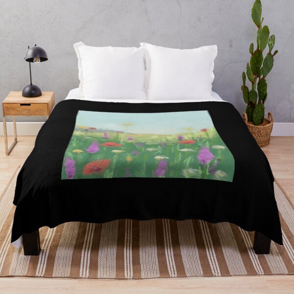 Item preview, Vibrant Flower Meadow Landscape designed and sold by Catsi-Nook-Art.
