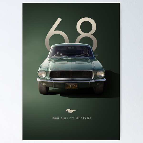 Item preview, Mustang Bullitt de 1968 designed and sold by Lucy Goosy Art.