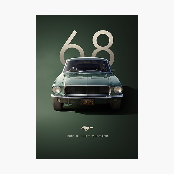 Item preview, 1968 Bullitt Mustang designed and sold by Lucy Goosy Art.