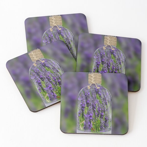 Item preview, Clear Glass Bottle Filled With Purple Lavender Field designed and sold by Hiltonaw.