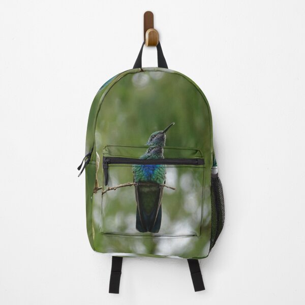 Item preview, Hummingbird With Iridescent Green And Blue Feathers Perched On Branch designed and sold by Hiltonaw.