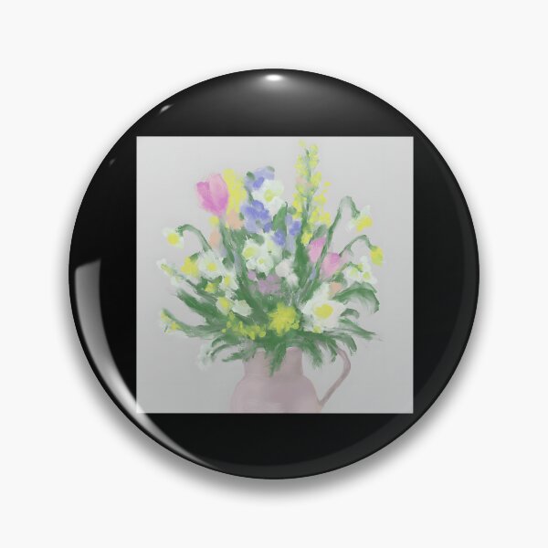 Item preview, Colorful Floral Bouquet in a Pink Vase designed and sold by Catsi-Nook-Art.