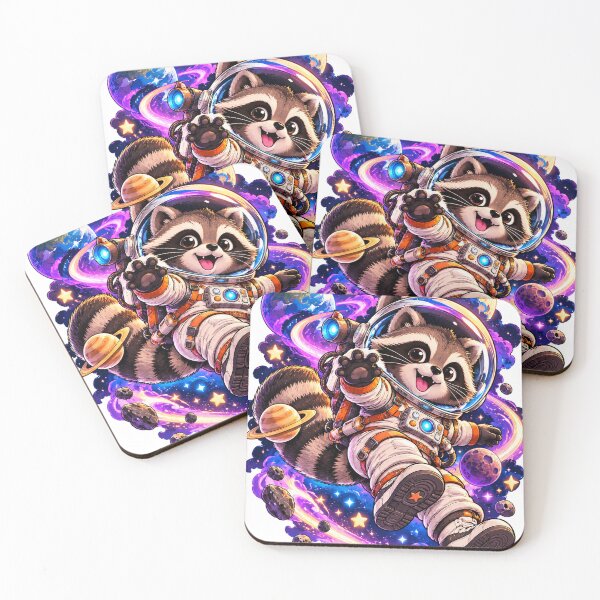 Item preview, Cute Raccoon Astronaut Space Animal Fantasy Art designed and sold by SHRETAM CO..