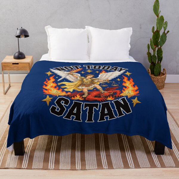 Item preview, Not Today Satan Archangel Saint Michael Warrior Faith designed and sold by godfreywagner.