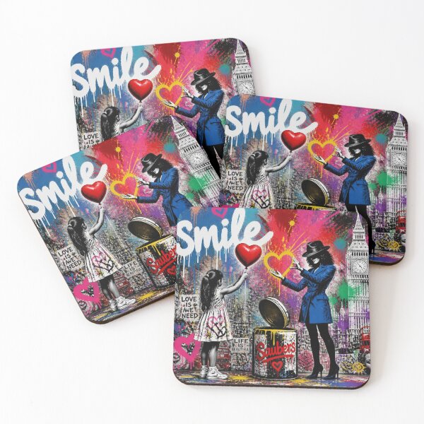 Item preview, Smile Street Art - Banksy Style London Graffiti  Girl with Red Balloon  designed and sold by GrinGalore.