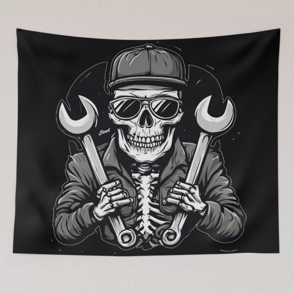 Item preview, Cool Skeleton Mechanic with Wrenches Halloween designed and sold by Digital Design Art.