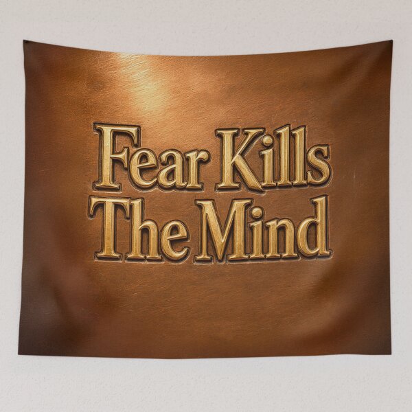 Item preview, Fear Kills The Mind written on copper plate designed and sold by Marcu Ioachim.