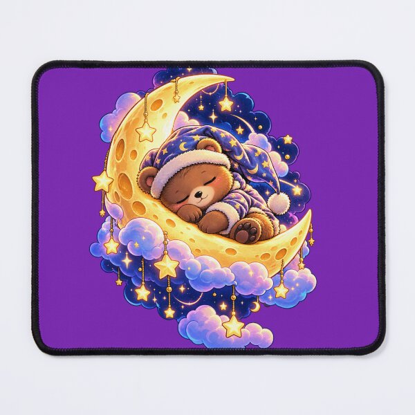 Item preview, Sleepy Bear Moon Cute Kawaii Night Sky Art designed and sold by SHRETAM CO..