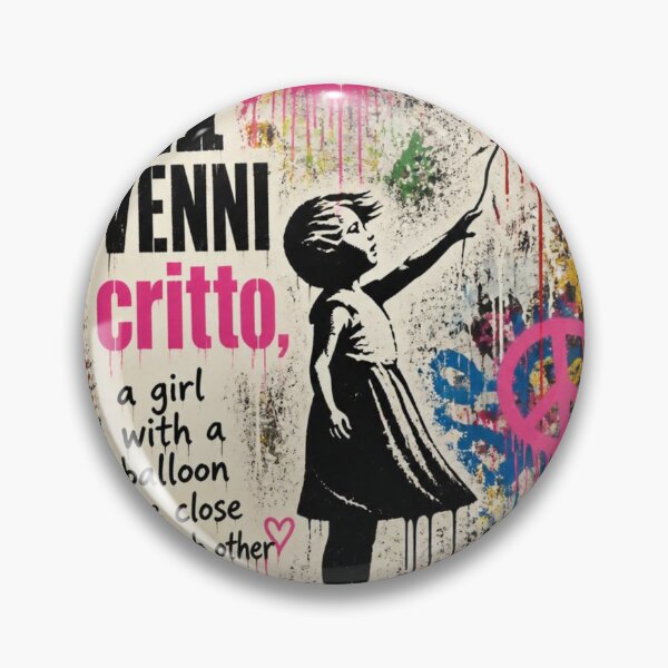 Item preview, Life is Beautiful Graffiti - Banksy Style Girl with Red Balloon Street Art Mural designed and sold by GrinGalore.