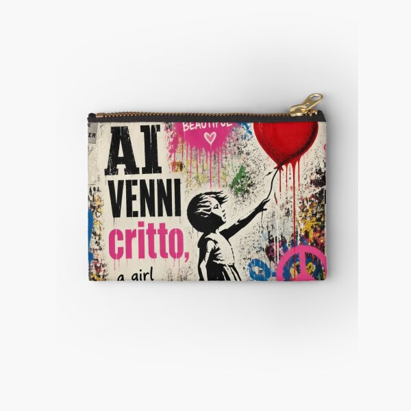 Item preview, Life is Beautiful Graffiti - Banksy Style Girl with Red Balloon Street Art Mural designed and sold by GrinGalore.